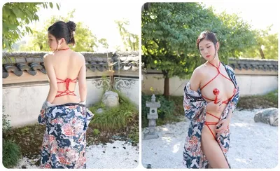 中國美女身穿日本傳統服飾的性感寫真