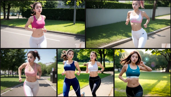Sexy photos of a girl in running gear