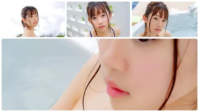 Adek imut di tepi kolam renang