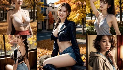 ¿Cómo es una chica guapísima en el bosque en otoño?