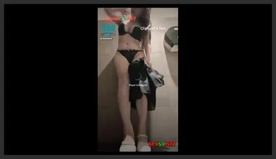 Baobie Girl Showing Off in a Public Restroom