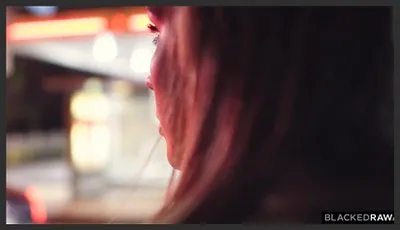 In the dark night with a flawless, beautiful American girl with big boobs